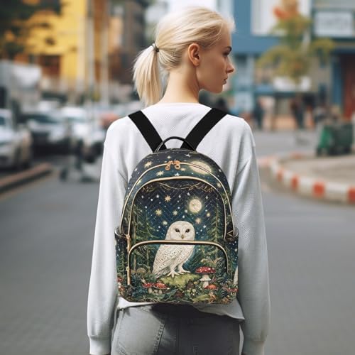 Image of ALAZA Beautiful Owl Forest Small Backpack Purse for Women Travel Bag Fashion Daypack Back Pack Shoulder Bag