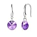 YOURDORA Mujer Púrpura Cristales Swarovski Pendientes Tous de Ganchos con Minúsculo Colgante Amatista Joyas de Fiesta de Moda