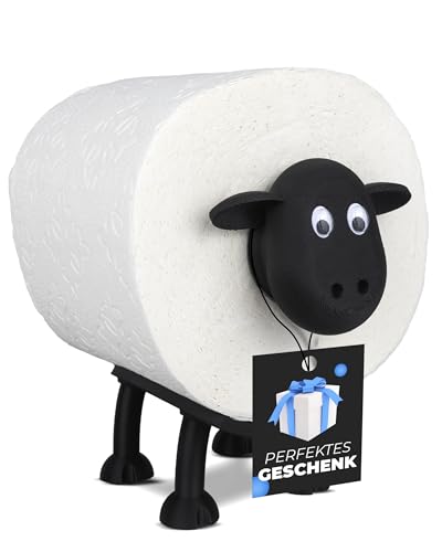 LAYERSMITH Schaf Toilettenpapierhalter [DAS ORIGINAL] 1 Stück für 42mm Rollen - Perfekt als Deko für Toilettenpapier Klorollenhalter Klopapierhalter oder als Geschenk