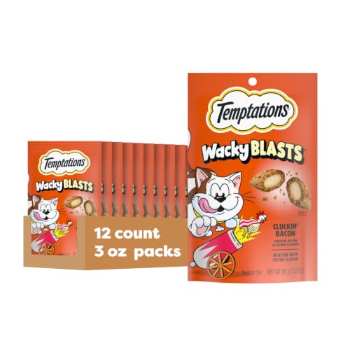 Temptations Wacky Blasts Cat Treats, Cluckin' Bacon Flavor, 3 oz, 12 Pack