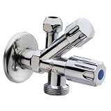 Rubinetto doppio attacco per lavatrice e lavastoviglie | Attacco 1/2" x 3/4" x 10 | Rubinetto doppio comando 2 vie | uso domestico per lavatrice e lavastoviglie | Made In Italy