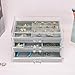 Weiai Acrylic Jewelry Box 3 Drawers, Velvet Jewellery Organizer, Earring Rings Necklaces Bracelets Display Case Gift for Women, Girls