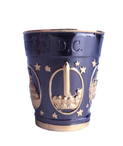 Washington D.c. Metal Souvenir Shot Glass (Black And Gold) (Type 2) #TOP1