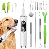 PATWING Dog Plaque Remover for Teeth,Pet Tooth Cleaner with LED Light,Cleaning Kit for Tartar and Stains,5 Adjustable Modes,Pet Teeth Cleaning kit,Suitable for Dogs and Cats (White)
