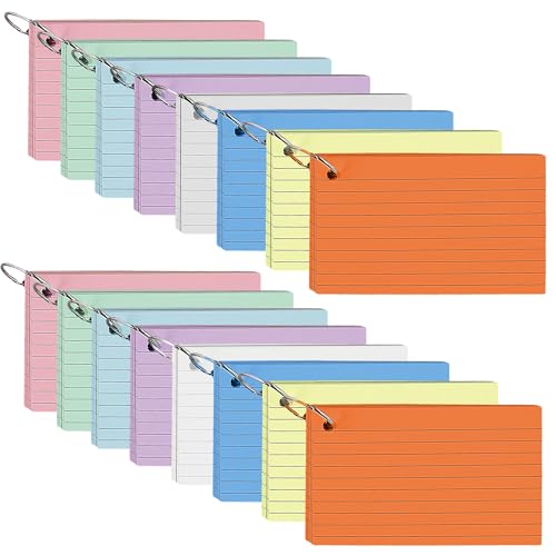Cartes flash colorées lignées 127 x 76 mm pour ne plus perdre vos notes