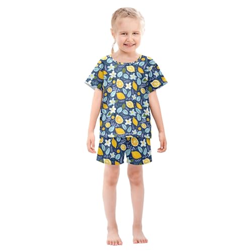 Lemon Fruit Summer Pajama Set Pajamas Sleepwear Nightwear Loungewear Clothes Set B0402680