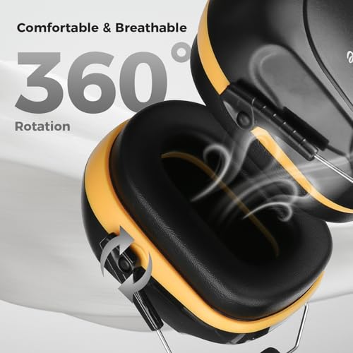 Image of ProCase Noise Reduction Ear Muffs, Sound Proof Ear Protection, NRR 28dB Noise Cancelling Headphones for Adults Kids Autism, Hearing Protection for Shooting Gun Range Mowing -Orange