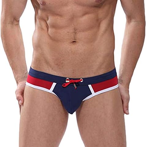 CaveHero Nylon Men's Swimwear Beach Shorts Boxer Swim Trunks Swimsuit Briefs Pants (Medium, Blue) Cover