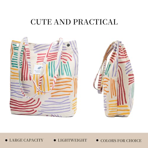 Image of TOPASION Cute Corduroy Tote Bag Canvas Shoulder Handbags for Women Travel Shopping