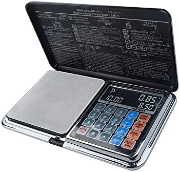 WSDMAVIS 1Pcs Digital Pocket Scale 500g x0.01g Gram Scale Food Scale with Piece Counting/Price Calculator Function Built-in Clock and Thermometer