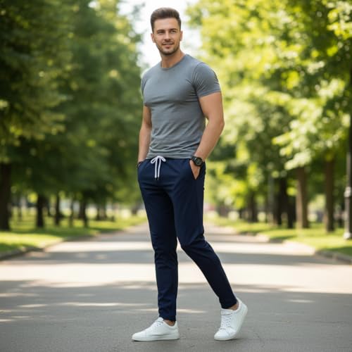 Image of Track Pants for Mens || Joggers for Mens || Men's Sports Regular Fit Polyester Track Pant with Two Side Zipper Pockets (TP20 Pack of 2)