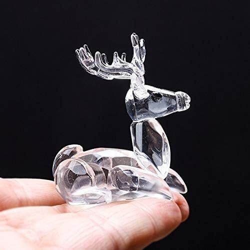Amazon.co.jp: ガラス細工、家の置物、 鹿小さなマイクロクリスタル