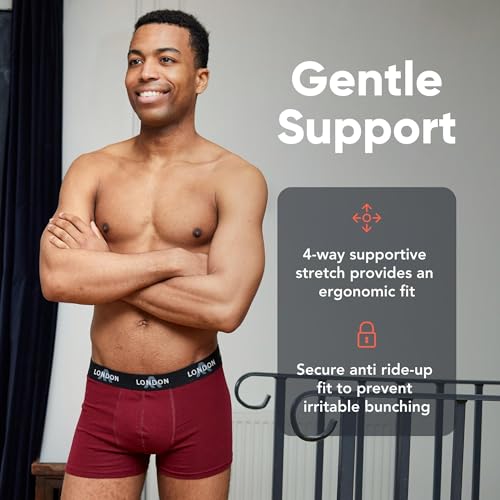 FM London 4/8-Pack Mens Boxers with Elastic Waist - Soft Boxer Shorts Men, Stretch Fit Underwear for Everyday Wear - Fitted Hipster Underwear - 4