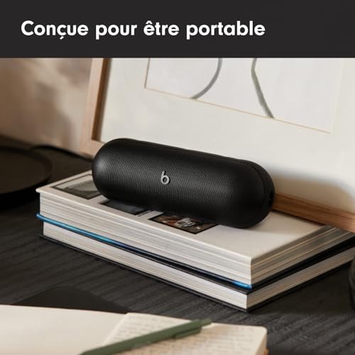 Beats Pill – Enceinte sans Fil Bluetooth et Recharge Mobile Via USB-C – Jusqu'à 24 Heures d'autonomie, résistance à l'eau (IP67), compatibilité Apple et Android, Microphone intégré – Noir Mat