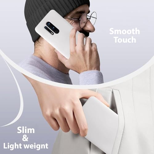 Image of LIRAMARK Liquid Silicone Soft Back Cover Case for OnePlus 8 Pro / 1+8 Pro (White)