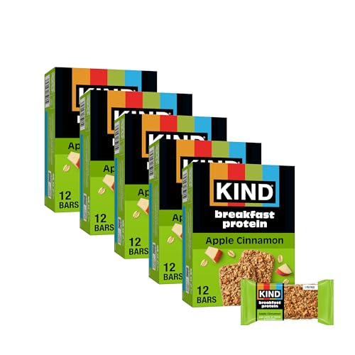 KIND Breakfast Protein Bars, Apple Cinnamon, 8g Protein, Gluten Free, 30 ct | Perfect for busy mornings: a gluten-free healthy snack with whole grain oats for on-the-go energy. Includes 30, 2-bar packs. - image 1