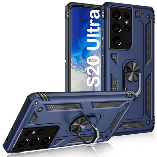 PASNEW for Samsung Galaxy S20 Ultra 5G Case Military,Magnetic Kickstand Car Holder,Military Armor Rugged Shockproof Drop Protection Hard Shell,Phone Case for S20 Ultra 5G,6.9 inch,Blue