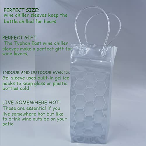 2 Pcs Wine Chiller, Gel Wine Bottle Chill Cooler Ice Bag,Wine Cooler Refrigerator & Beverage Transport, Clear Freezer Bag,Wine Bottle Chiller Cooler for Red White Champagne or Sparkling (blue)