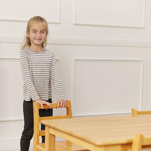 Image of ECR4Kids Three Rung Ladderback Chair, 12in Seat Height, Classroom Seating, Honey, 2-Pack