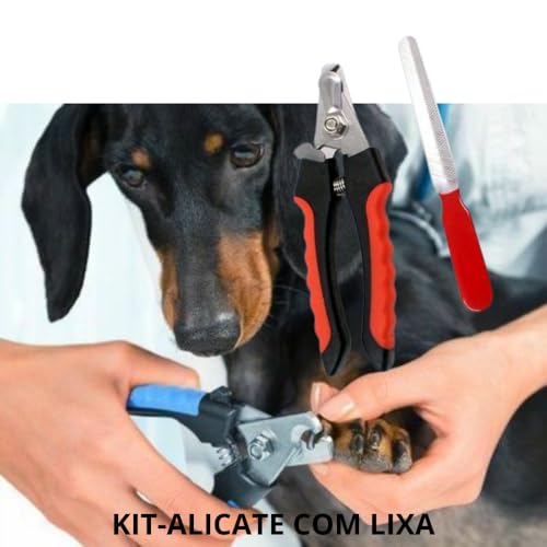 Cortador de Unhas Para Pet Alicate e Lixa Para Gatos e Cachorro