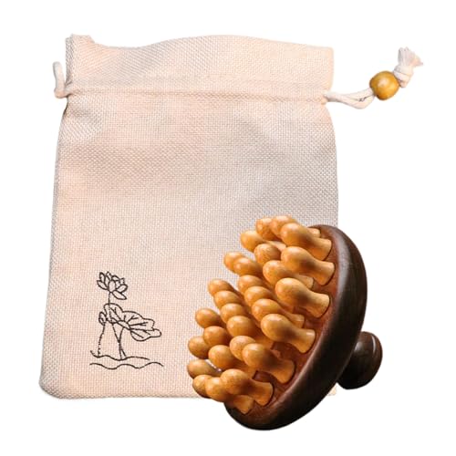 Masseur du cuir chevelu en bois - masseur de tête en bambou naturel, outil de main-d'œuvre relaxant | Stimule le cuir chevelu et favorise la croissance des cheveux, la brosse de massage en bois durabl