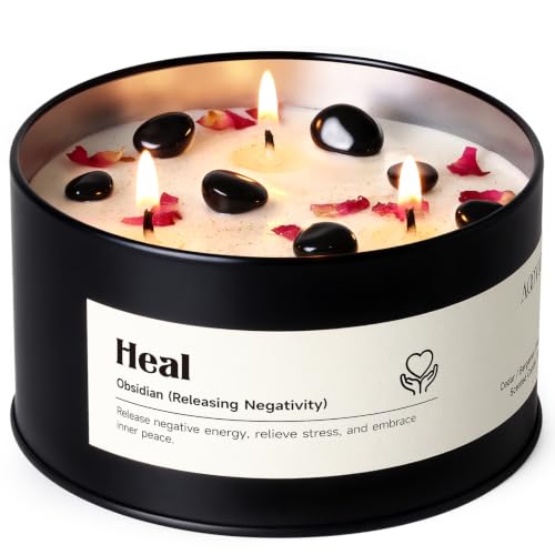 AOOVOO Obsidian Crystal Candle - 12oz...