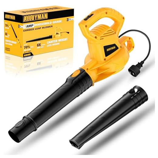 ALLOYMAN Electric Leaf Blower,7AMP Lawn Blower,350CFM 130MPH Mini Leaf Blower Lightweight & Portable for Lawn Care/Snow Blowing