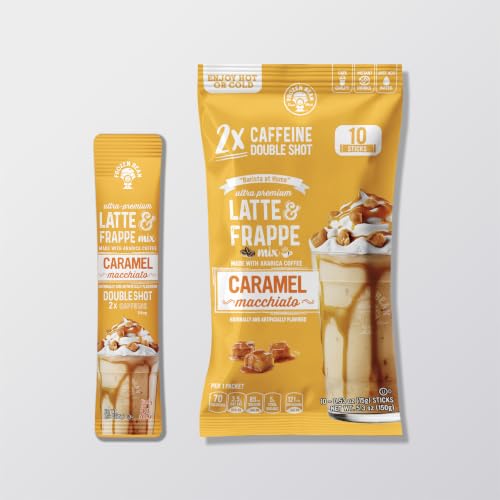 Image of The Frozen Bean Caramel Macchiato Instant Coffee Frappe, 10 Sticks
