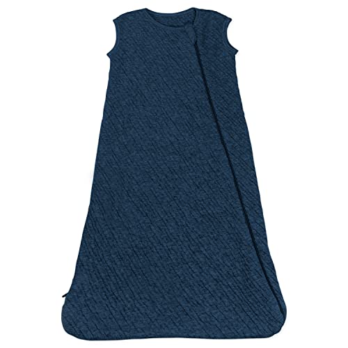 Image of HonestBaby unisex baby Organic Cotton Matelasse Wearable Blanket and Toddler Sleepers, Dark Navy, Medium US