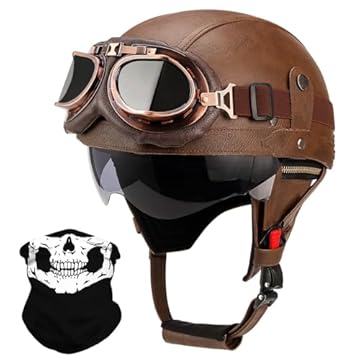 vintage leather motorcycle helmet