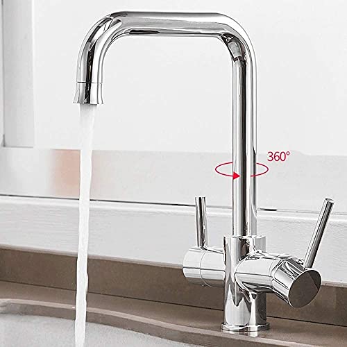 Robinet de boisson pure et mitigeur d'évier de cuisine moderne double levier - 5