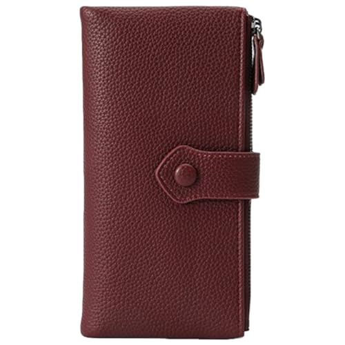Bakurok Women's Wallet RFID Blocking Soft Leather Slim Bifold Ladies Card Holder with Double Zipper Pocket