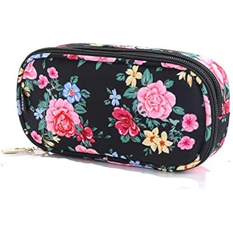 ANKUER Travel Makeup Bag for Women: Small Cosmetic Bag Organizer Cosmetic Case Pouch for Girls (Flower) Cover