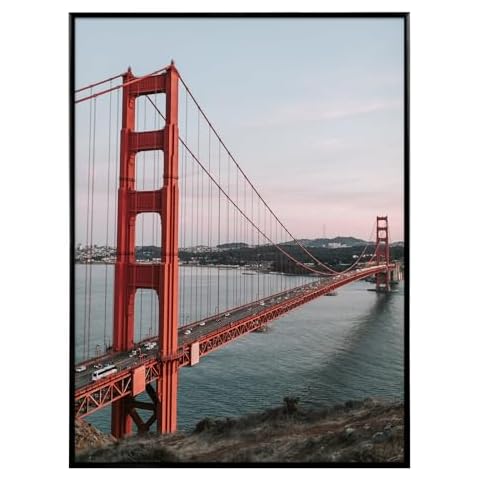 Frametory, 18x24 Aluminum Frame, Metal Wall Mount Frame for Prints with Real Glass, Great for Photos, Artworks, Posters, Puzzle (Black, 1-Pack) Cover