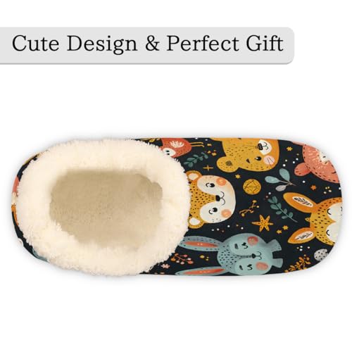 House Slippers for Women Men Cartoon Rabbit Tiger Animal Indoor Slippers Non-Slip Fuzzy Feet Slipper Winter Warm House Shoes, Women 5-6/Men 3-43