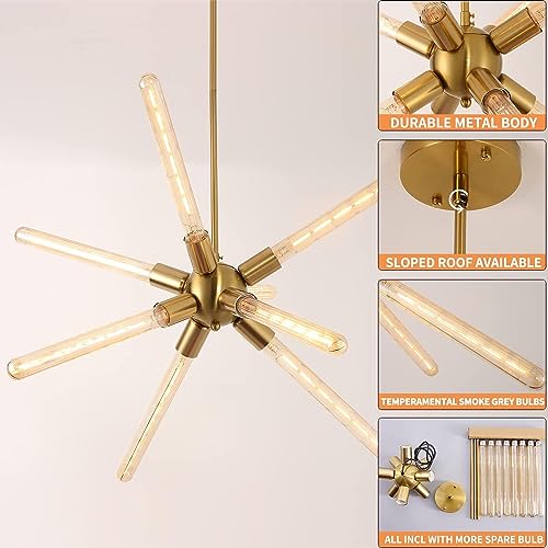 Bombillas de tubo LED E27 en lámpara de araña de 8 luces para techos modernos 5