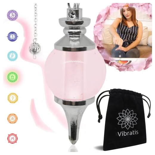 ROZENKWARTS Kristal Waarzeggerij Pendel - Universele Pendel met 7 Chakra's Ketting [LEVENSLANGE Geld-Terug-Garantie] (ROZENKWARTS b)
