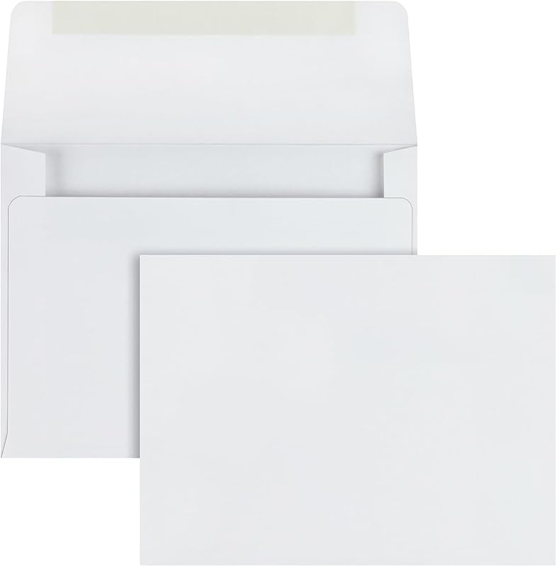 Quality Park Sobres de invitación A2 con cierre engomado, 4-3/8" x 5-3/4", 24 lb. Tejido blanco, sobres de tamaño cuarto plegado ideales para invitaciones, fotos, anuncios, 100/caja (QUA36217)