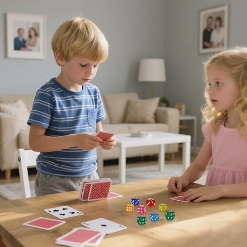 50 Stück 6 Seitige Würfel Bunt Set, 14mm Transparente Acrylwürfel Würfel, Mini Standard Spiel Spielwürfel in 10 Farben, D6 Dice Set mit Runden Ecken für Würfelspiele Tischspiele