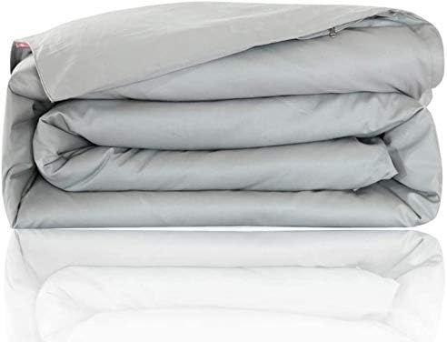 Cotton Duvet Cover Western King 120X120 Size, Silver Grey Solid Comforter Cover Bedding 1 Pieces Duvet cover Solid Color and Ultra Soft with Zipper Closure, 4 Corner Ties, Simple Bedding Style,