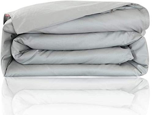 Cotton Duvet Cover Western King 120X120 Size, Silver Grey Solid Comforter Cover Bedding 1 Pieces Duvet Cover Solid Color And Ultra Soft With Zipper Closure, 4 Corner Ties, Simple Bedding Style, #TOP2