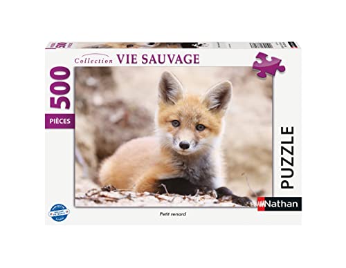 Nathan - Puzzle 500 pièces - Petit renard - Adultes et enfants dès 12 ans - Puzzle de qualité supérieure - Encastrement parfait - Collection Vie Sauvage - 87317