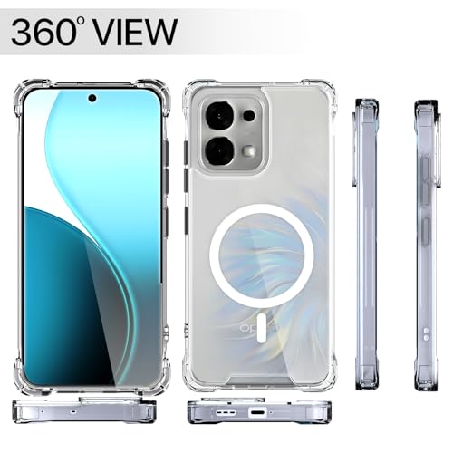 Image of Amazon Basics Back Cover for Oppo F33 5G / Oppo F31 5G Mag-Safe Shockproof PC + TPU Protective Case Magnetic Support Bumper Case (Transparent Mag-Safe)