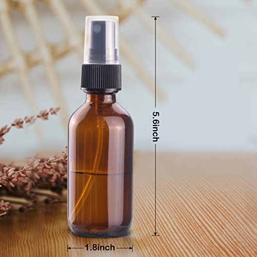 Wedama Mini Spray Bottles 4Oz, Amber Glass Spray Bottles, Empty Small Spray Bottles With Funnel Dropper, Fine Mist For Hair, Travel, Plants, Cleaning Solutions And Skin Care(4 Pack) #TOP5