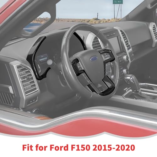 Image of RT-TCZ Dashboard Panel Cover Interior Trim Kit Decoration Interior Accessories for Ford F150 2015-2020 (Black Carbon Fiber)
