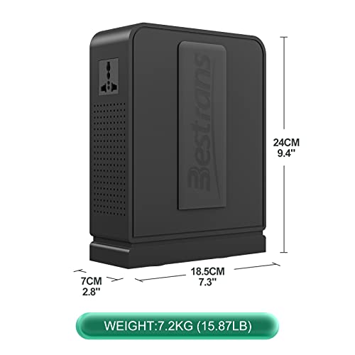 1300W Step Up Voltage Converter 110V to 220V, Slim Power Voltage Transformer for 50/60 Hz Europe Asia Appliance Use in US Canada Mexico (Grey)2