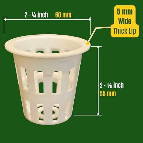 Image of GREENLOOP Netpots | Wide Stronger Lip | Reusable Net Cups 2 inch for Hydroponics | Aquaponics | Virgin Plastic, Lead Free | White | Pack of 10