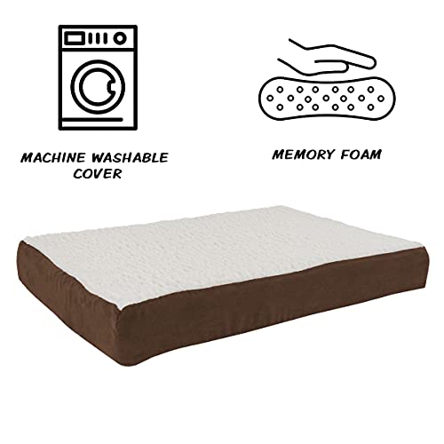 Orthopedic 2-Layer Memory Foam Dog Bed With Machine Washable Sherpa Cover 30X20.5 Bed For Medium Dogs Up To 45Lbs By Petmaker (Brown) (Pack Of 1) #TOP2