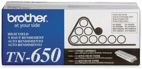 Amazon.com: Brother TN-650 Cartucho de tóner negro, alto rendimiento :  Productos de Oficina
