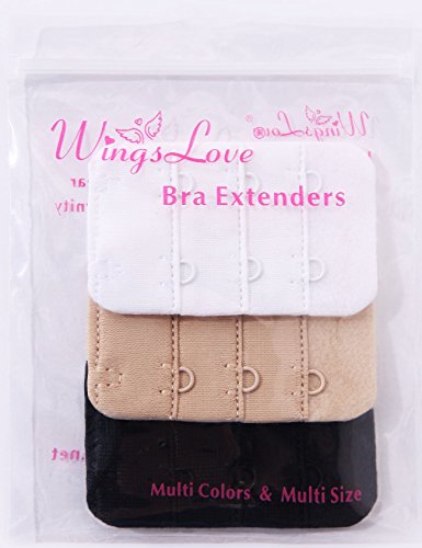 Wingslove Lady's Bra Extender Bra Band Breathing Room 3Pcs-Pack(2 Hook 3/4 Inch Spacing) #TOP6